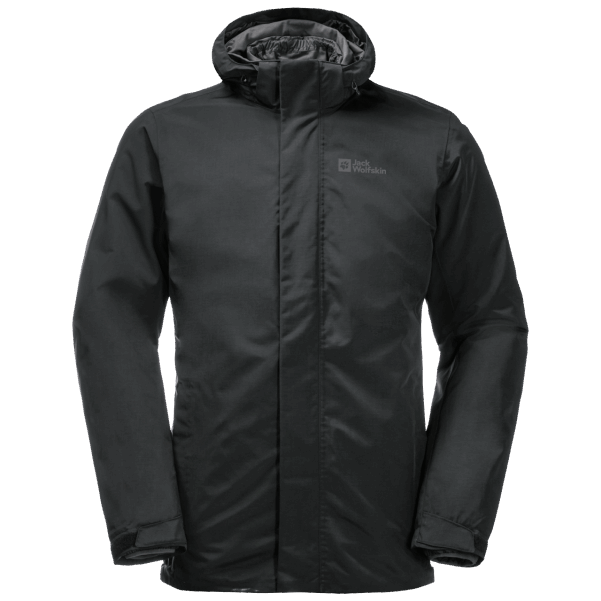Jack Wolfskin Sıcak Siyah Erkek Bergland 3'ü 1 Arada Ceket