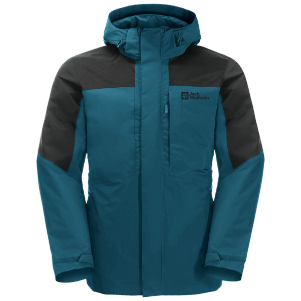 Yeni Mavi Mercan Jack Wolfskin Erkek Romberg 3'ü 1 Arada Ceket