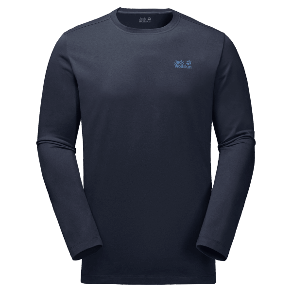 Erkek Temel Uzun Kollu Moda Gece Mavisi Jack Wolfskin