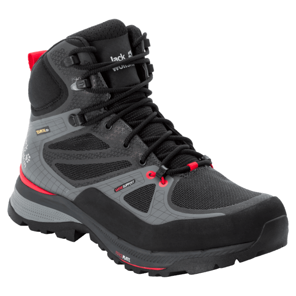 Siyah-Kırmızı Erkek Force Trekker Texapore Mid Jack Wolfskin Collections