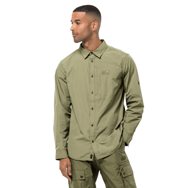Haki Erkek Lakeside Roll-up Gömlek Sıcak Jack Wolfskin